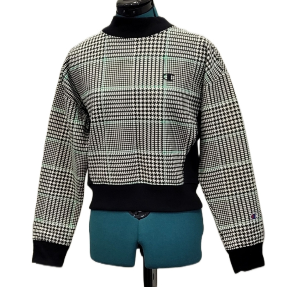 Champion Hound Tooth Patchwork Plaid Pattern Reve… - image 1